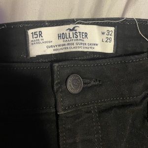 Hollister black ripped skinny jeans WORN ONCE